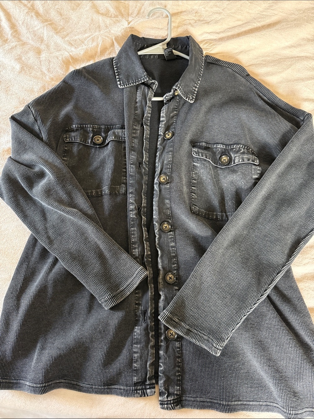 Forever 21 washed black/gray button shirt jacket.
